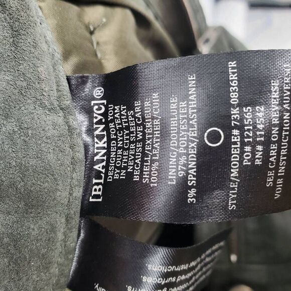 BLANKNYC Women's Hunter Green Leather Front Slit Midi Skirt Size 31 - Picture 10 of 10